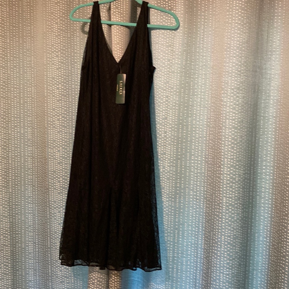 Ralph Lauren black lace dress. Size 16